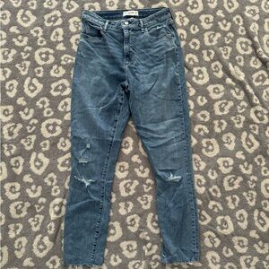 Abercrombie and Fitch Curve Love Distressed Blue Jeans